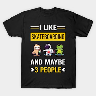 3 People Skateboarding Skateboard Skateboarder T-Shirt